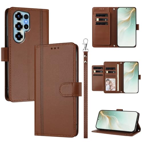 �X�}�z�P�[�X �Ή��@�� for Oukitel C68 �X�}�z�P�[�X�y�E�H���b�g�f�U�C�� �f���A���J�[�h�X���b�g �L���b�V�� �t���b�v���X�^���h �����h�~�zBrown