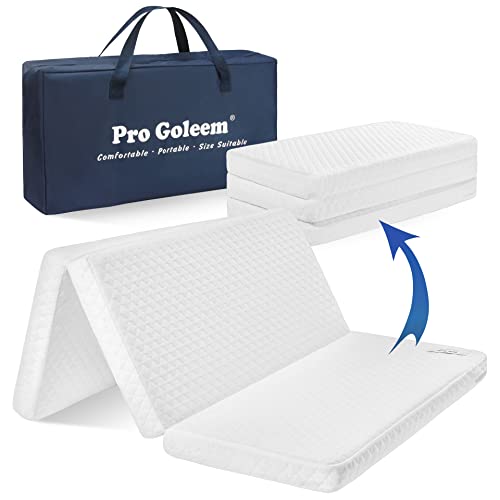 Pro Goleem Pack And Play Mattress, Trifold Fitted Waterproof And Portable Pad Soft Mini Crib Mattress For Toddlers, 38 X 26 X 2.25 Inch #TOP17