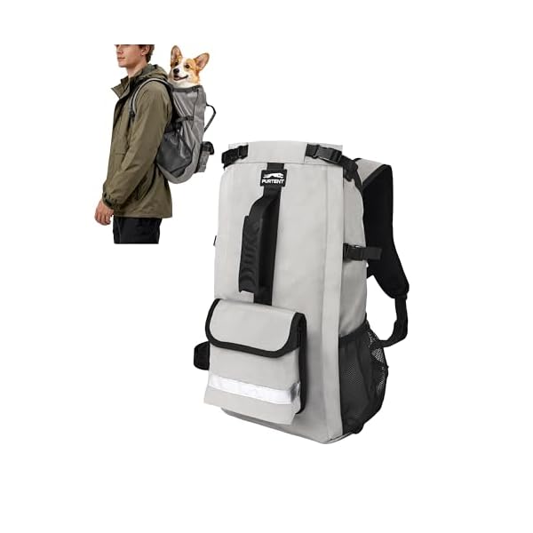 Dog Backpack for Small & Medium Dogs – 4-Layer Safety Pet Carrier with Thick Shoulder Straps, Detachable Waist Bag, Breathable Mesh & Storage Pockets for Travel & Hiking