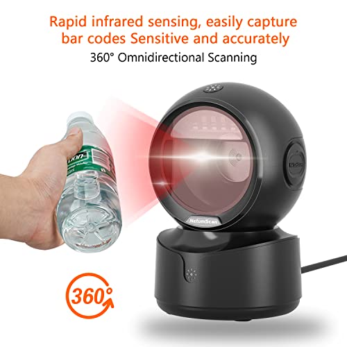 Netumscan Automatic Omnidirectional Desktop Barcode Scanner, Hands-Free Usb Wired Qr Barcode Reader thumb #1