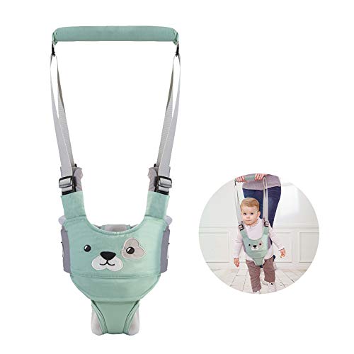 Image of Baby Walking Harness - Handheld Kids Walker Helper - Toddler Infant Walker Harness Assistant Belt - Help Baby Walk - Child Learning Walk Support Assist Trainer Tool (Green Bear)