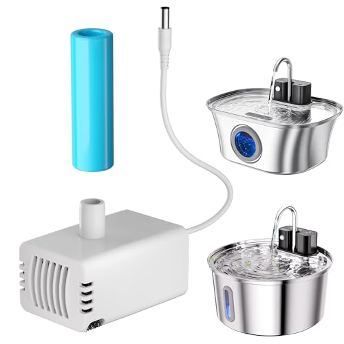 Cat Water Fountain Replacement Pump - Quiet Pet Water Fountain Pump for Wireless Cat Water Fountain Stainless Steel, Battery Operated Cat Water Fountain Cordless - image 7