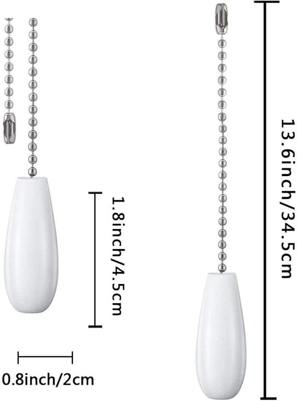 Image of 8pcs Ceiling Fan Chain Pulls Decorative Extension 12 Inches Wooden Pull Chain Fan Pulls Set Ornaments for Ceiling Light Lamp Fan Chain (8 MIX Color)