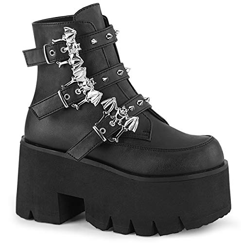 Demonia Women's Sha52/Bvl Boot, Black Vegan Leather, 7 M US