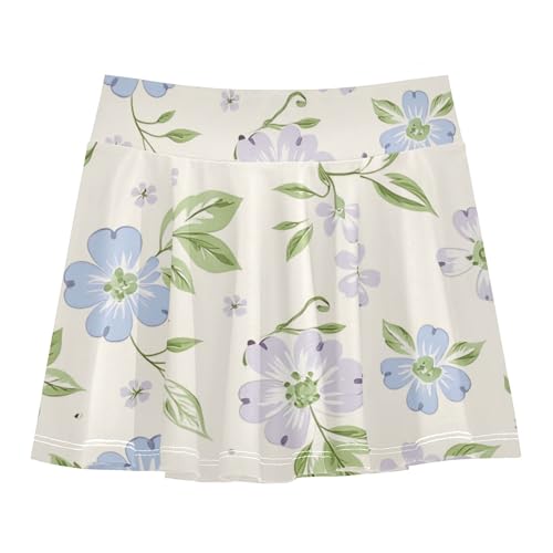 Athletic Skirt Girls with Shorts Flowy Running Skirt for Little Girl Cheer Skirt with Pockets