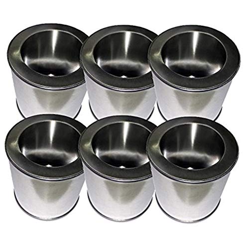 Kaminbau Mierzwa ( df-shopping ) 6 Brennstoffdosen mit Deckel aus Weißblech 0,25 Liter Volumen + 6 Sparplatten aus Edelstahl