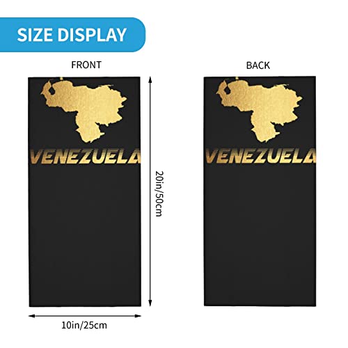 Venezuela Map Flag Gold Seamless Neck Gaiter Face Mask Seamless UV Protection Shield Scarf Bandana for Motorcycle Cycling Riding Running Headbands2