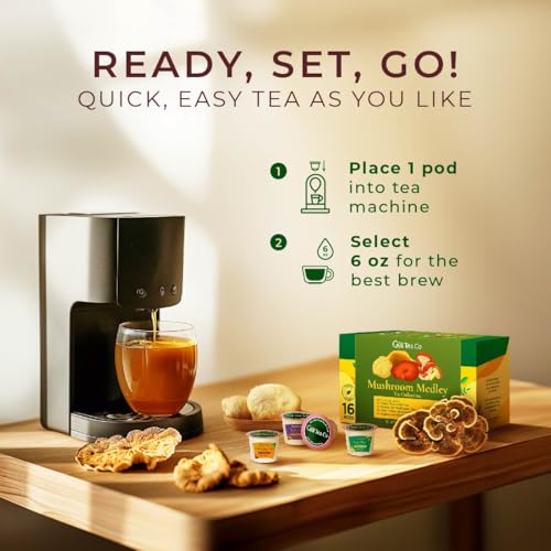 Image of Gya Tea Co Mushroom Medly Tea Pod Collection Gift Set (16 Count) - Different Flavors Assorted Variety Pack
