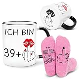 Geschenkset zum 40. Geburtstag für Frauen, Becher & Socken für...