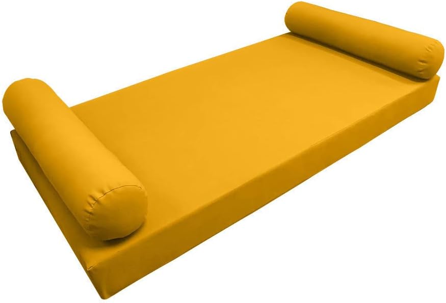 Prolinemax Style5 Twin-XL Size 3PC Knife Edge Outdoor Daybed Mattress Cushion Bolster Pillow SlipCover Complete Set AD108
