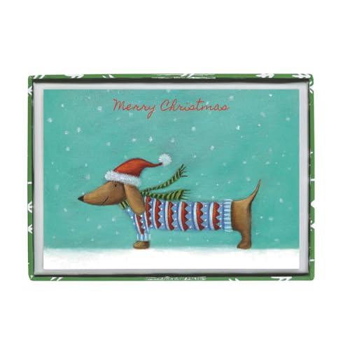 Graphique Happy Howlidays Holiday Cards | Pack of 15 Cards with Envelopes | Blank Inside | Christmas Greetings | Glitter Accents | Boxed Set | 3.25' x 4.75'