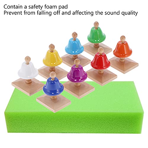 8 PCS Hand Bells met 2 pcs Drumsticks, 8 Note Coloful Handbells Metalen Bells Muzikaal Speelgoed Percussie-instrument… - Image 4