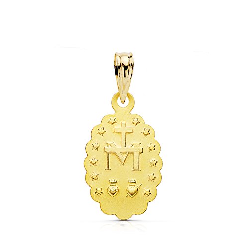 Colgante Virgen María Milagrosa Oro Amarillo 18K 15mm