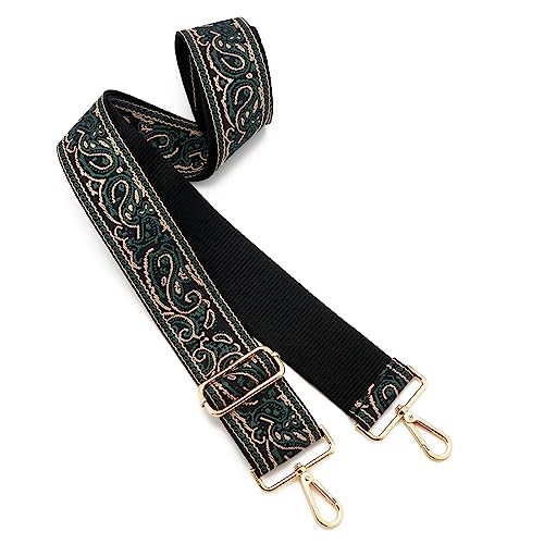 Image of Wide Shoulder Strap Adjustable Replacement Belt Guitar Style Crossbody Bag Handbag Strap Multicolor Canvas Straps(Wide:2in)(Color41)