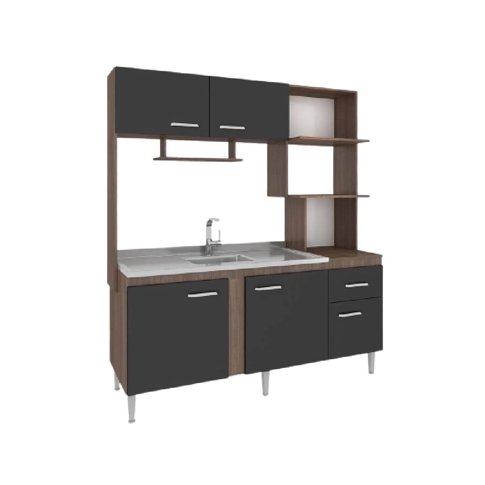 Cozinha Compacta Fellicci Sevilha CC46 Teka/Grafite | Amazon.com.br