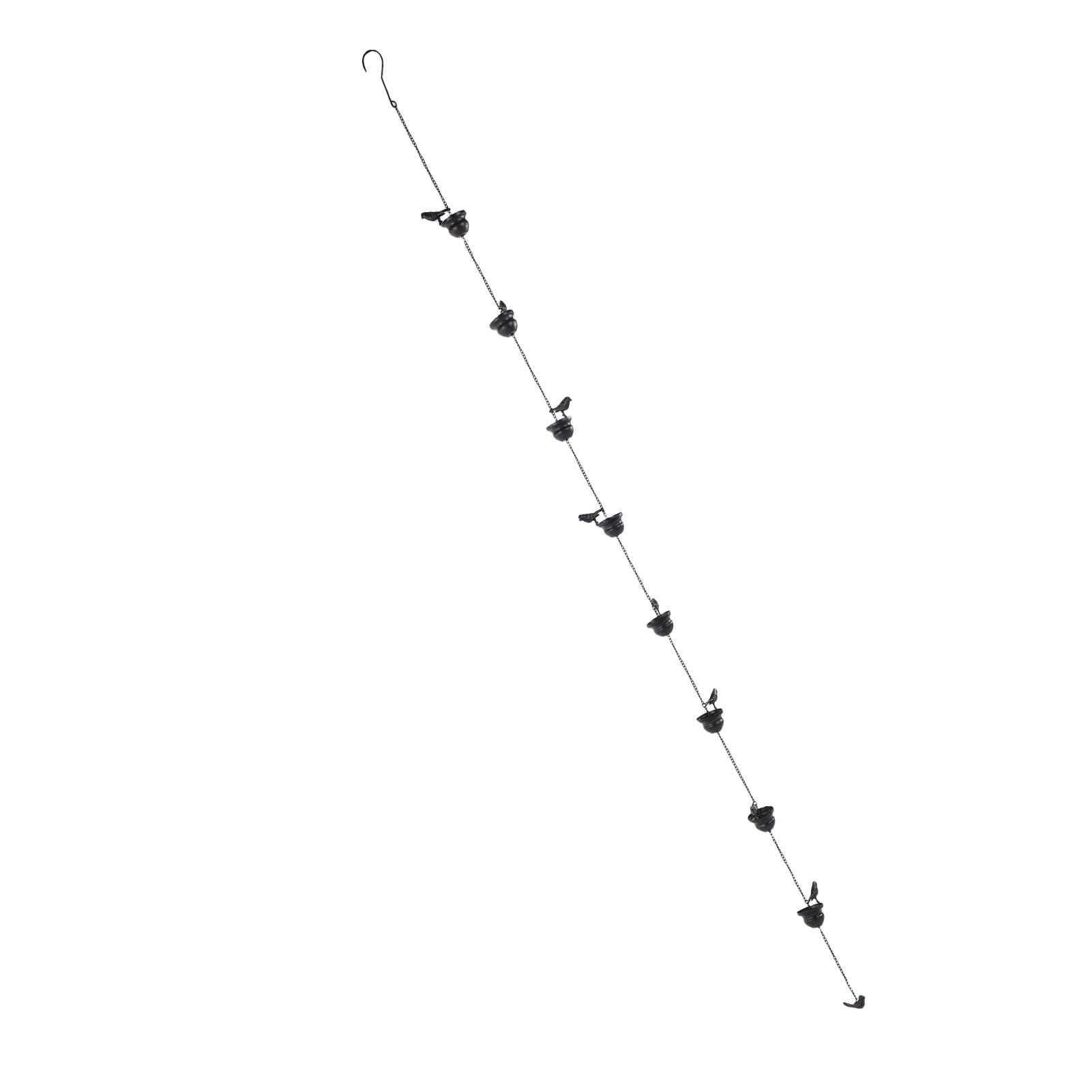 Catena Antipioggia per Uccelli in Metallo per grondaie Design Raffinato ed Elegante con Flusso d'Acqua Decorazione Esterna Ottone Antico Ferro 8 Uccelli 2,4 m