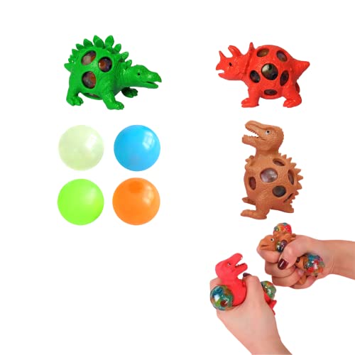 7 Pack Dinosaur Squeeze Toys and Glow in The Dark Sticky Balls, Orbeez Stress Balls Fidget Sensory Toys for Anxiety and Stress Relief, Vent Stress Balls with Orbeez, ADHD Fidget Toys 7 Pack Dinosaur Squeeze Toys and Glow in The Dark Sticky Balls, Orbeez Stress Balls Fidget Sensory Toys for Anxiety and Stress Relief, Vent Stress Balls with Orbeez, ADHD Fidget Toys