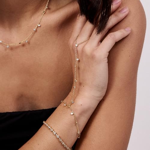 Electric Picks Palmer Hand Chain Bracelet - 14kt Gold Plated, Women's Bracelet, Cubic Zirconia, Festival Style, Wear Alone or Stacked4
