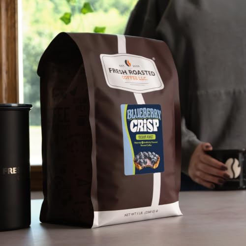 Image of Fresh Roasted Coffee, Blueberry Crisp Flavored Drip Ground Coffee, Medium Roast, Kosher, 5 lb (80 oz)
