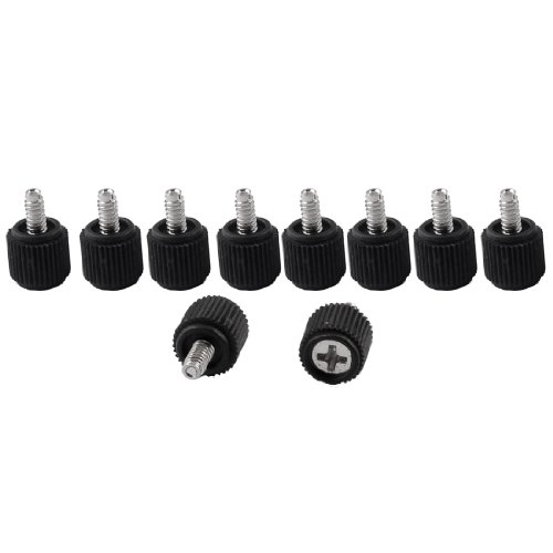 Aexit 10 Nuts Black Cylinder Cap Grip 16mm Thread Metal Twists Panel Nuts Chassis Screw