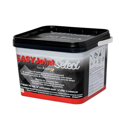 EASYJoint Select Patio Sand Ready Mixed Paving Jointing Compound For Outdoor Ceramic Porcelain Tiles And More. 12.5kg All Weather Strong And Durable Sweep In Joint Compound - Jet Black