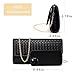 MUDUO Women's Woven Evening Bag Casual Leather Shoulder Handbag Fashion Crossbody Clutch Purse (BZ18-Black)