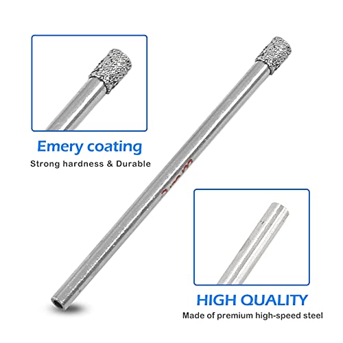 Image of Luomorgo 12Pcs 3mm /1 /8 inch Diamond Hole Saw | 1 /5 inch Cutting Depth, For Glass Ceramic Marble Porcelain Tile, Granite Quartz Gemstone, Diamond Drill Bits
