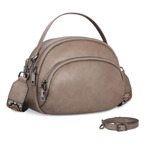 Image of HESHE Genuine Leather Crossbody Bags for Women Small Shoulder Purses