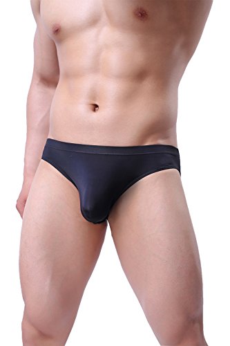 NEIKU Men's Underwear Thong Ice Silk Bikini Briefs G-String T-Back Undies4
