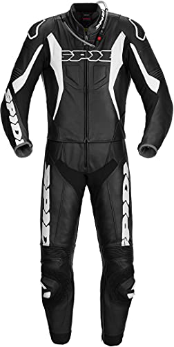SPIDI Sport Warrior Touring Two Piece Traje de cuero para motocicleta (Black/White,48)