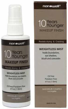 nanowellยฎ Makeup Finish Spray, 10 Years Younger, 4 Fluid Ounce | Weightless Mist
