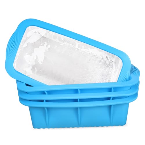 4pcs Silicone Baking Large Rectangular Ice Cube Trays Bread Loaf Pans High Temperature Easy to Versatile for Cakes Ice Bricks