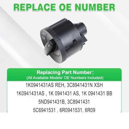 Interruptor de faros de 10 pines para Golf VI y Caddy 2005-2016 2