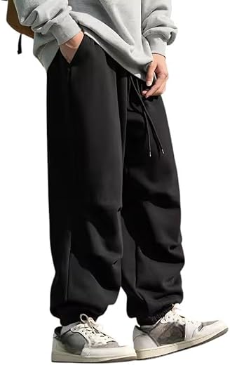 dockstreet Straight Wide fit Long Length Trouser Style Drawstring Trackpant for Men/Trending Sporty Style, Relaxed Casual ...