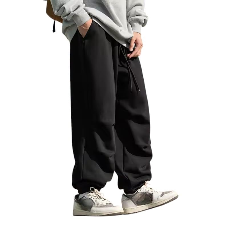 dockstreet Straight Wide fit Long Length Trouser Style Drawstring Trackpant for Men/Trending Sporty Style, Relaxed Casual Pants for Men-picture-18