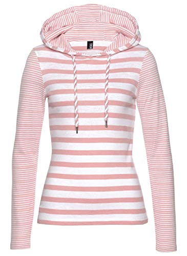 TrendiMax Pull à capuche à manches longues pour femme - 100 % coton, Rose, XXL Cover
