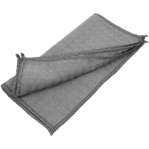 MALUGOGO 3 paños de cocina suaves y absorbentes, ligeros, de secado rápido, tejido de gofre, para lavar platos y secar a mano, toallas compactas de color gris