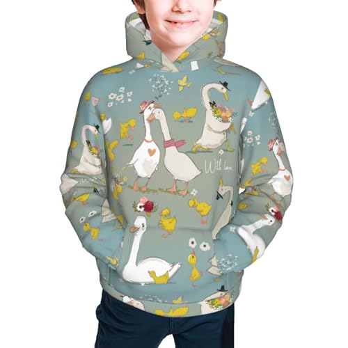 Cute Farm Birds Kids Pullover Hoodies Boys Sweatshirts Girls Athletic Clothes with Pocket2