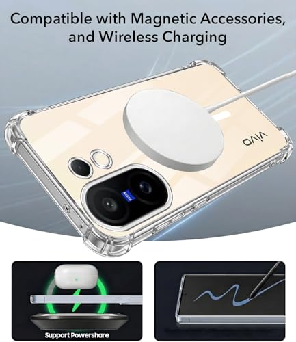 Image of Jkobi Shockproof Crystal-Clear Back Cover for Vivo X200 FE (Magsafe Wireless Support | Drop & Camera Protection | Hard Polycarbonate)