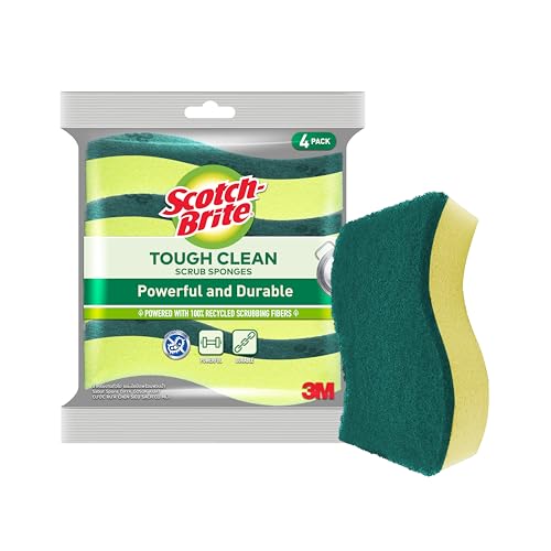 3M⢠Scotch-Brite® Tough Clean Scrub Sponge Anti-Bacterial, 4/Pack