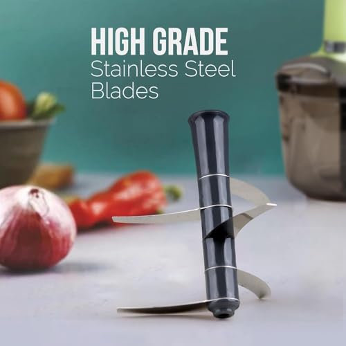 Image of Manual Hand Press Push Chopper for Effortless Chopping Vegetables & Fruits Slicing & Dicing for Onion, Potato & Tomato | Chopping Cutting Set for Daily Use (Green)