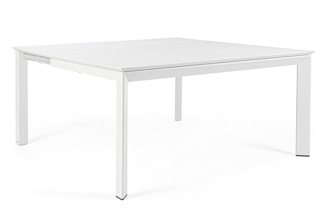 KONTE.DESIGN Tavolo allungabile KONNOR in alluminio bianco 160×110 cm - 160×160 cm