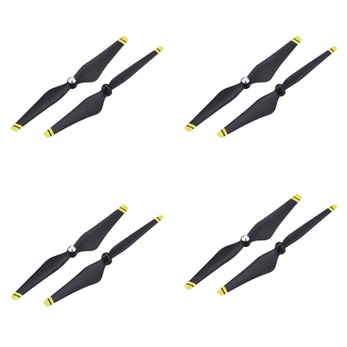 Image of 4 pair Drone blade self-tightening paddle is suitable for DJI Genie 2 /3 /3S /SE (Black with yellow border)