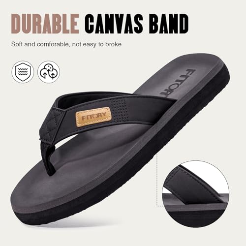 Image of FITORY Men's Flip-Flops, Thongs Sandals Comfort Slippers for Beach