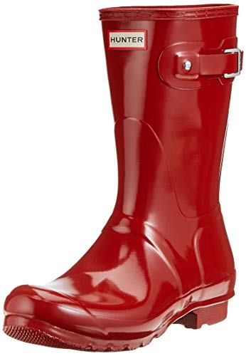 Hunter Women's Original Short Gloss Military Red Rain Boots - 11 B(M) US