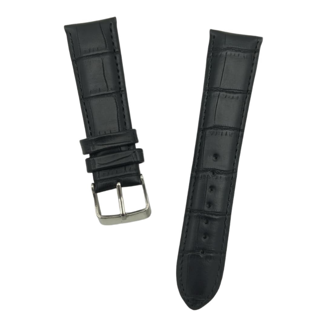 NXZ Black Genuine Leather 20mm Strap For Men, Leather Band Hook And Loop Clasp Strap For Watches (Black, 20 MM) (B0CM44JTB8) Amazon Price History, Amazon Price Tracker