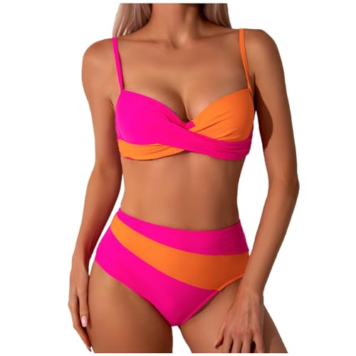 Bikini avec bonnets rembourrés armatures galbantes rouge XL pour femme