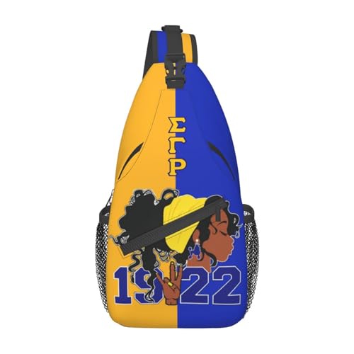 Sigma Gamma Sling Bag for Women Rho Sorority Gifts Lightweight Crossbody Daypack with Adjustable Chest Bag for Sports Travel Hiking
