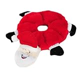 ZippyPaws Holiday Loopy Santa Squeaky No Stuffing Plush Dog Toy