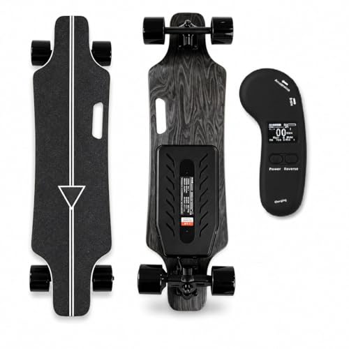 Sushangmao Skateboard Eléctrico, Cruiser Motorizado – con Mando LED Mejorado, Motor Sin Escobillas 300 O 700W, Freno De 4 Velocidades, Carga Máxima 150 Kg Single-Drive-30km